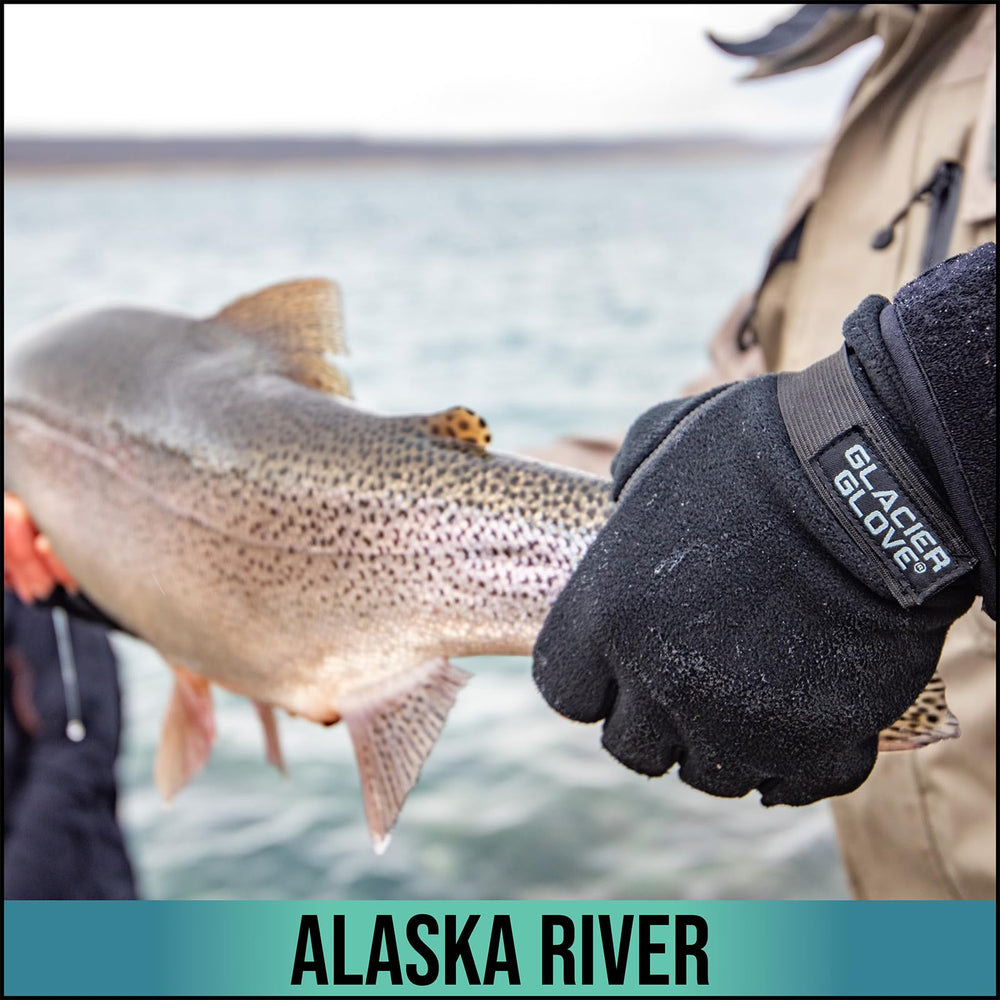Glacier Glove Alaska River touchscreen-friendly design enables device use on the go