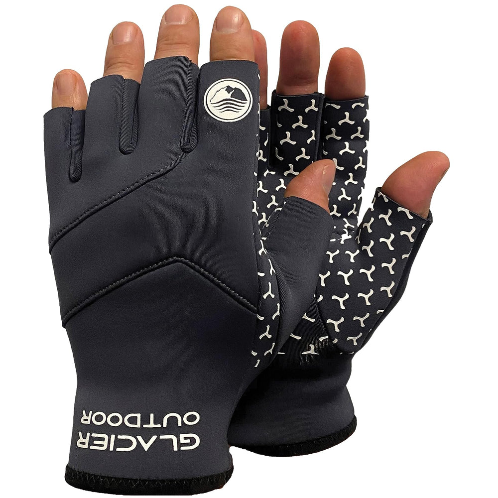Glacier Glove Cold River fingerless gloves with silicone palm offering secure grip for fishing