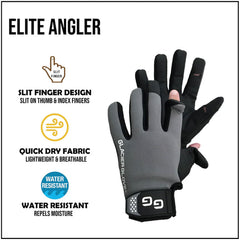 Glacier Glove Elite Angler slit-finger design enabling precise casting