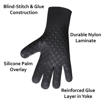 Glacier Glove HydroGrip Max durable nylon laminate exterior illustrates long-lasting protection in harsh conditions.