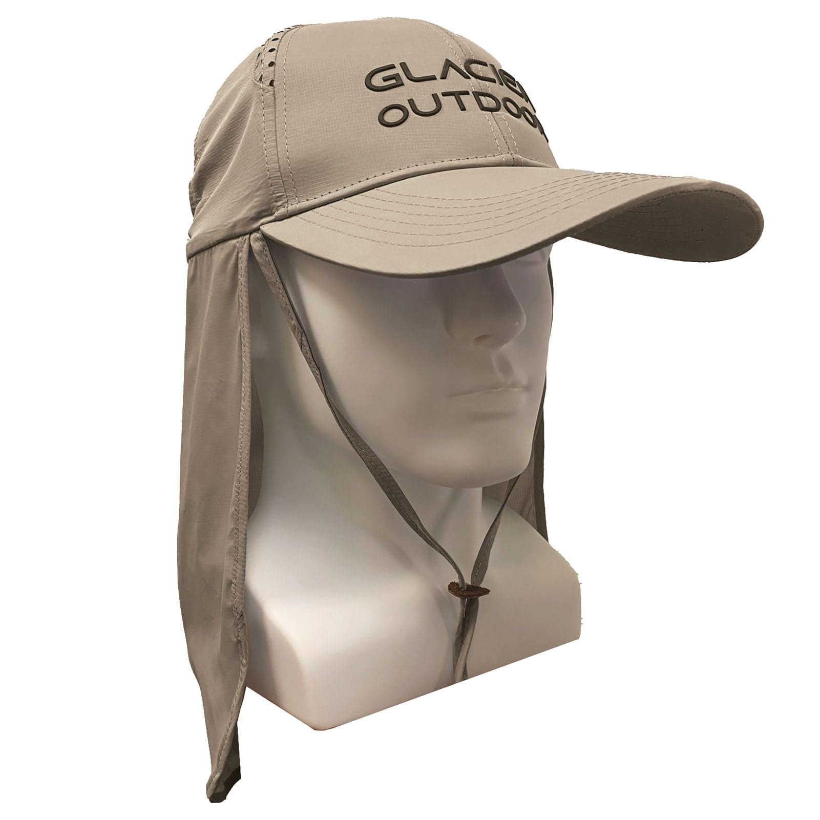 Glacier Glove Mojave Sun Hat Khaki - front view with long bill