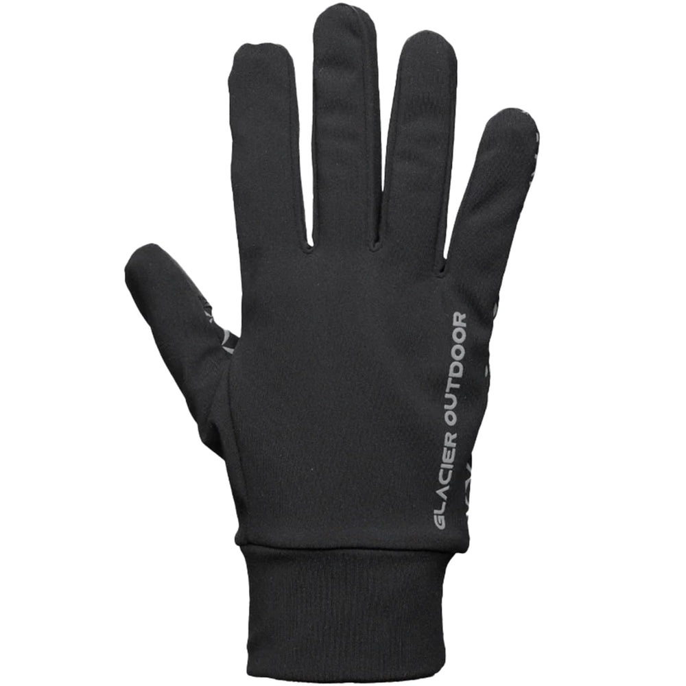 Close-up on hand wearing Glacier Glove liner demonstrates second-skin mobility.