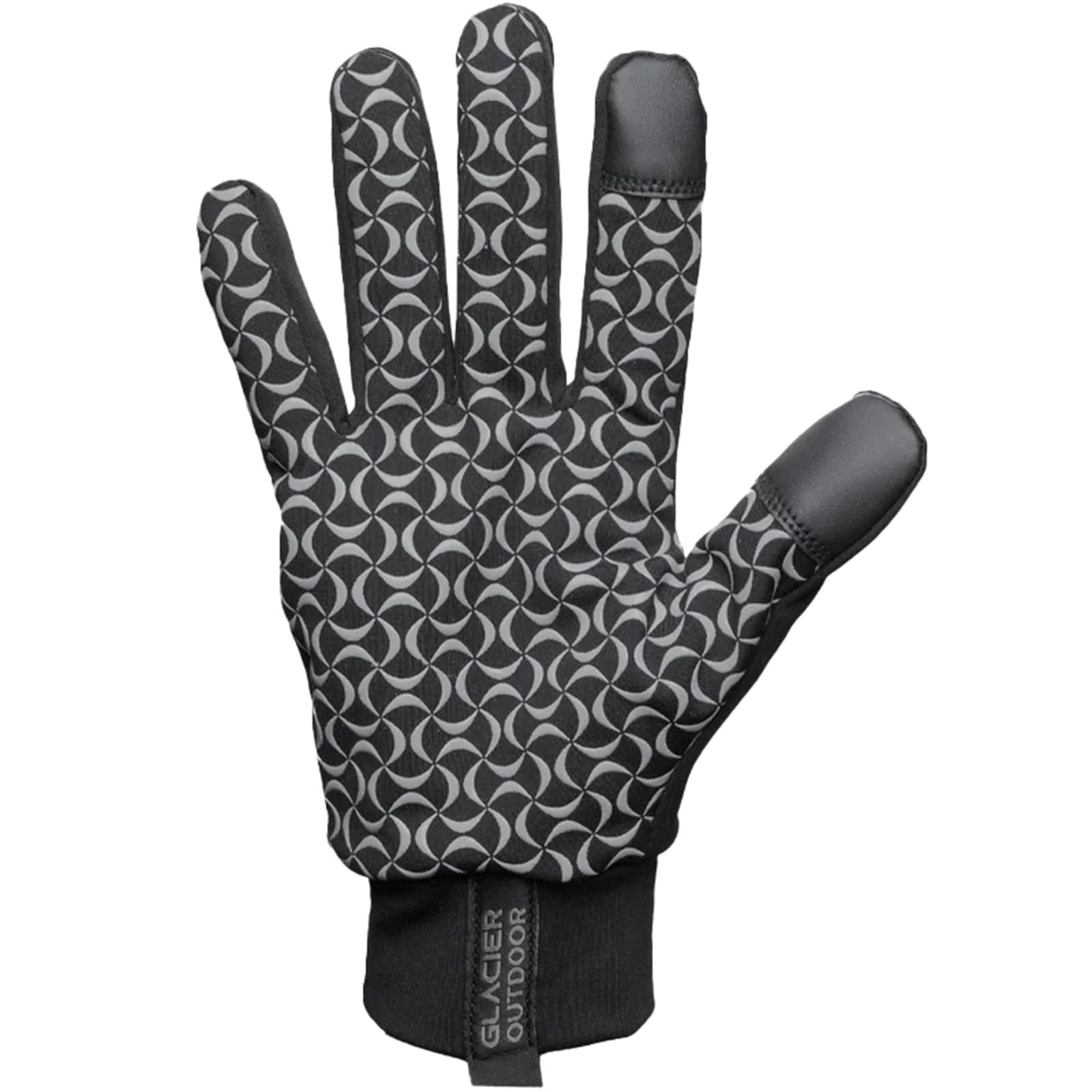 Glacier Glove liner palm silicone coating provides secure grip in wet or dry conditions.