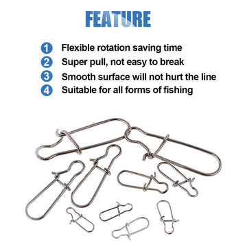 Snap size #6-110lbs 1.4 inch stainless steel duo lock snap