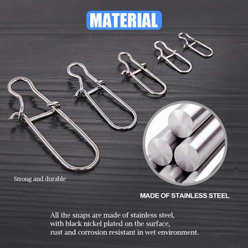 Snap size #8-220lbs 1.9 inch stainless steel duo lock snap