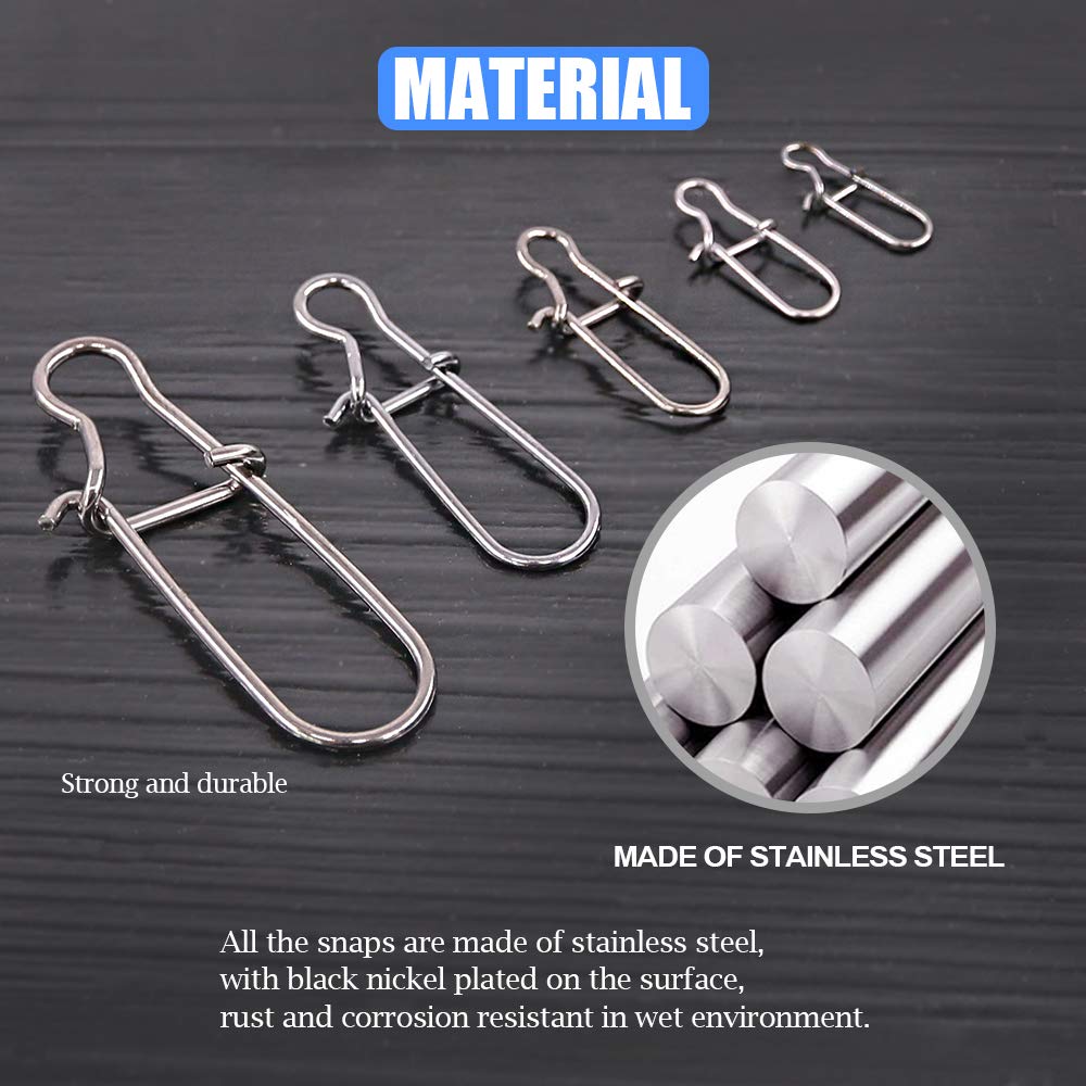 Snap size #8-220lbs 1.9 inch stainless steel duo lock snap
