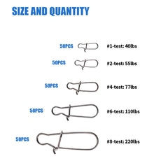 Snap size #2-55lbs 0.7 inch stainless steel duo lock snap