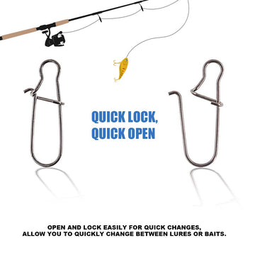 Usage example showing a lure connected to a snap