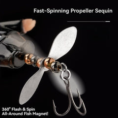 GLDNTM built-in propeller flash increases visibility and triggers predatory strikes.