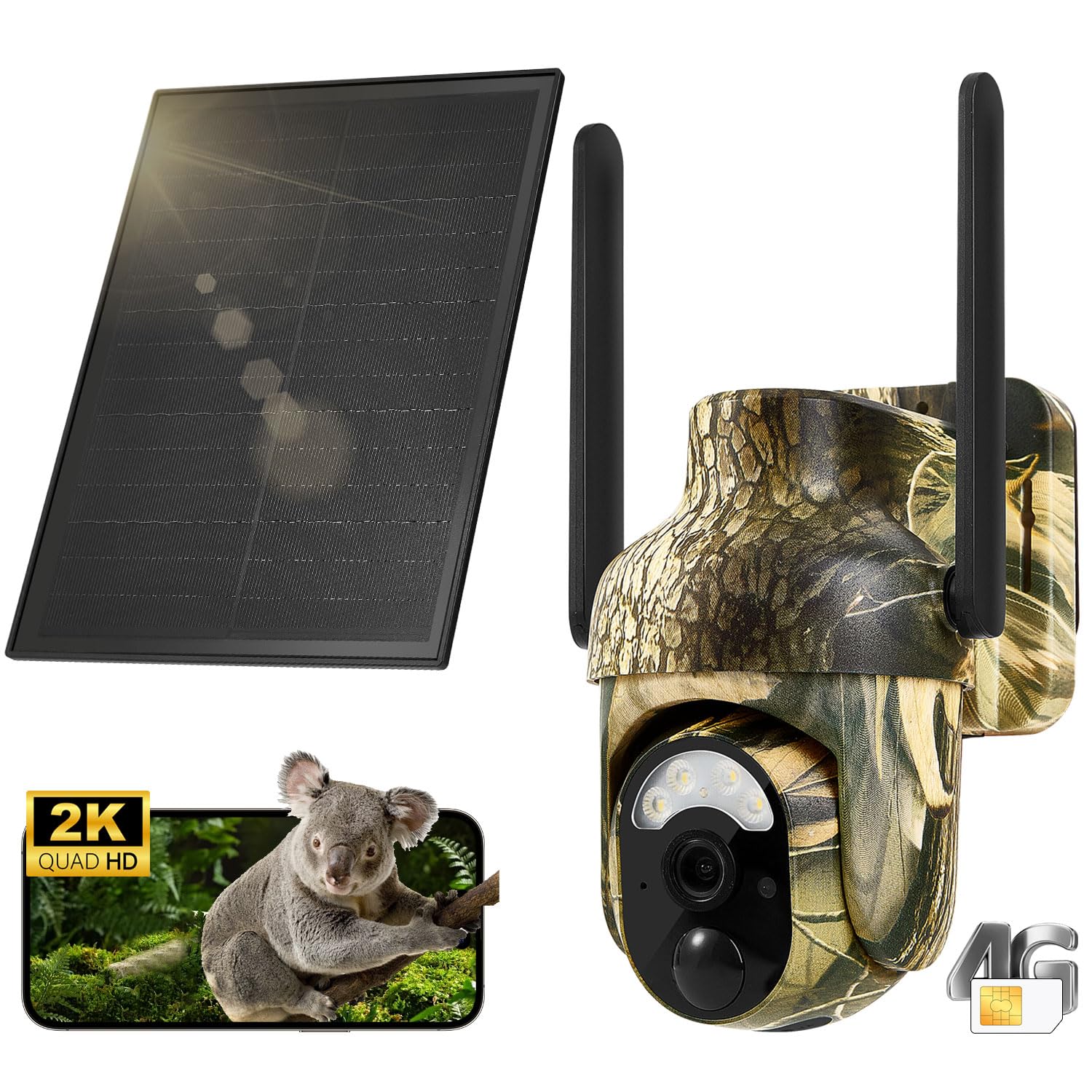 GLEEMALL 4G trail camera front view for reliable wildlife monitoring and security.