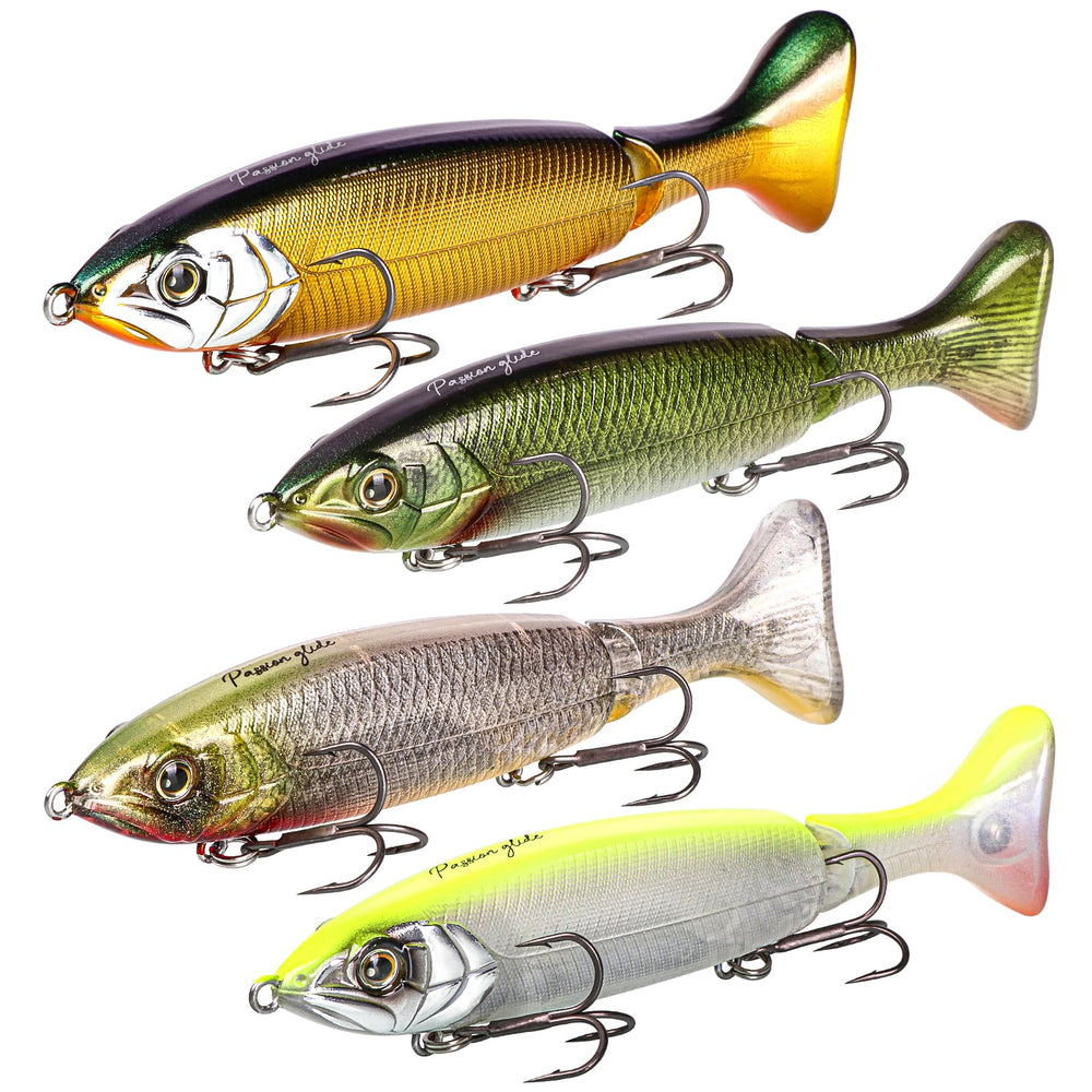Glide Baits 4-piece wake bait set – 130mm shad-shaped lure, pack front view