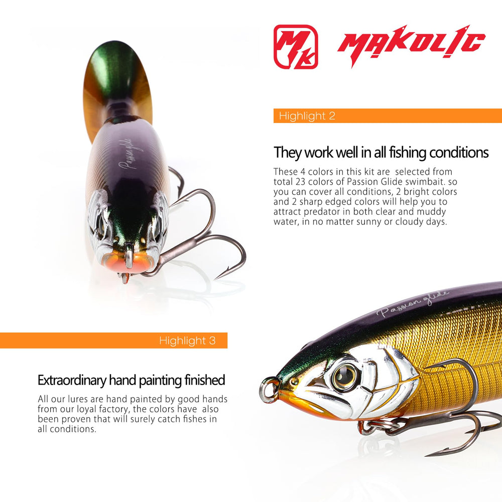 Bright wake bait color ideal for sunny days and clean water