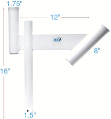 Glide Gear 1X dual offset spreader mounted on gunnel for quick, secure rod positioning