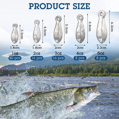 Glimin 66-piece fishing sinkers 2 oz