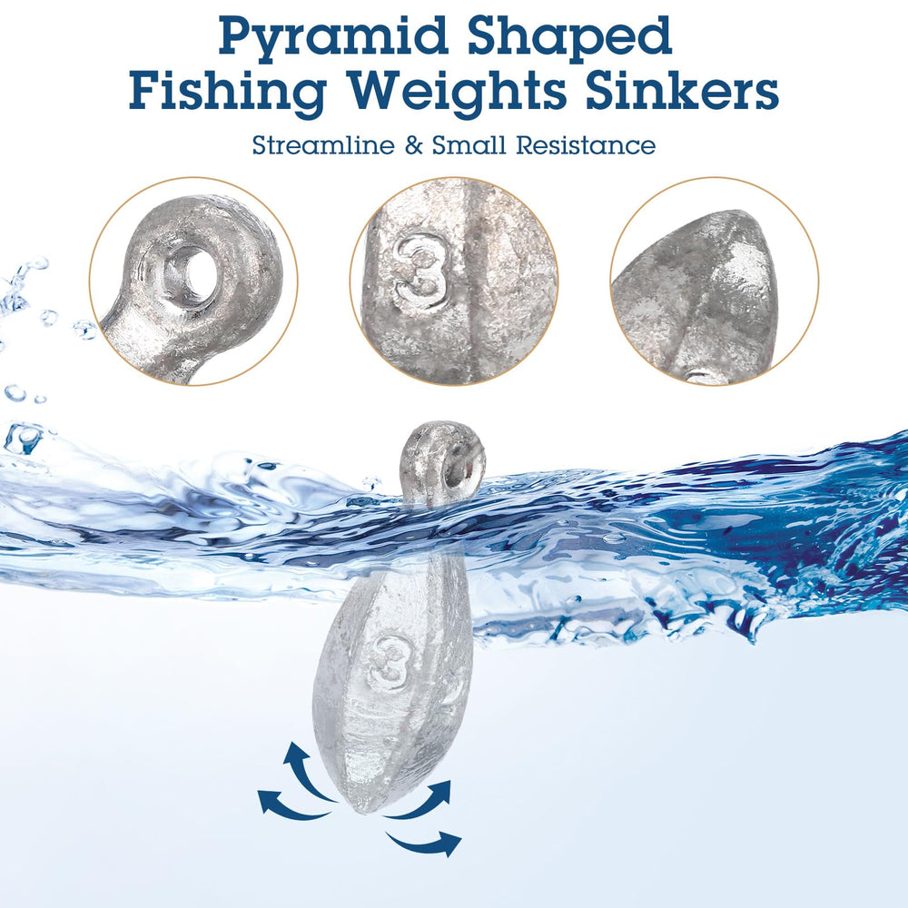 Glimin 66-piece fishing sinkers 3 oz