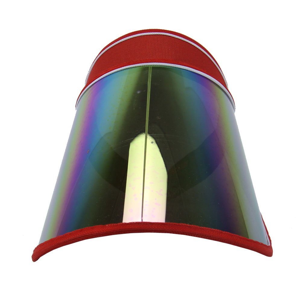 GLJ Trading sun visor UV hat red back view; adjustable strap ensures secure fit.