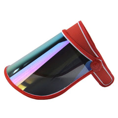 GLJ Trading sun visor UV hat red side view; reduces glare on golf and tennis.