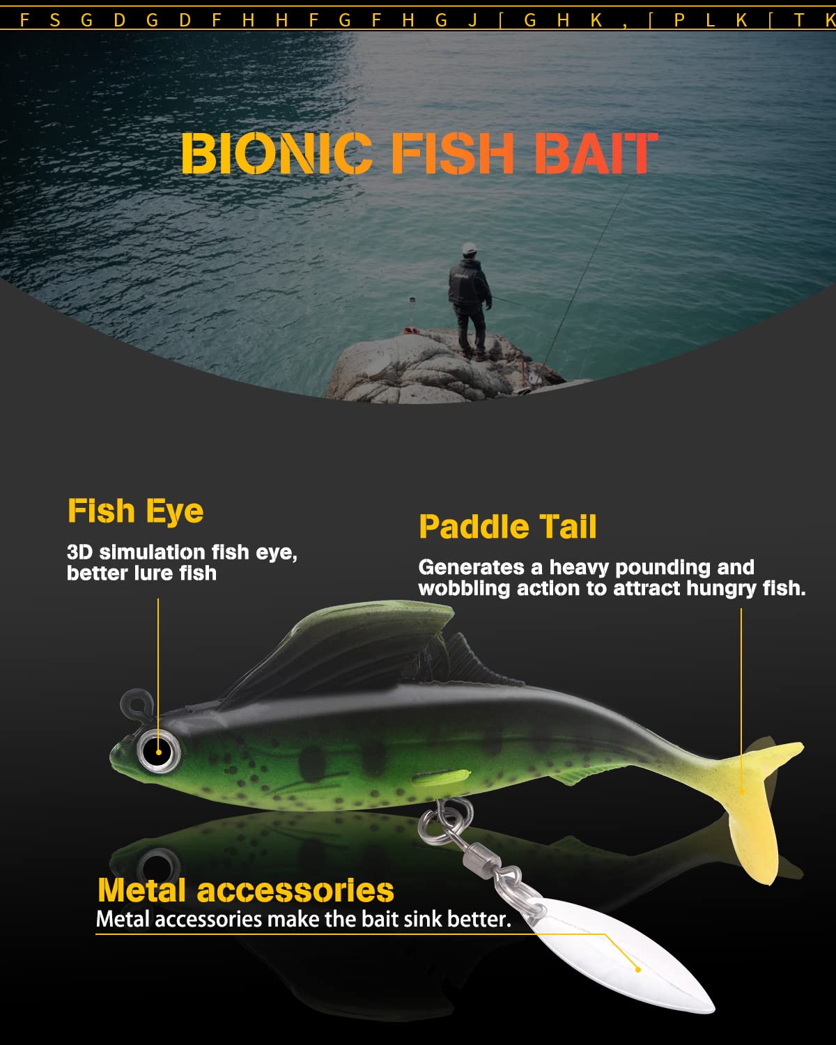 GLL 12g lure design enables long casts to deep-water spots.