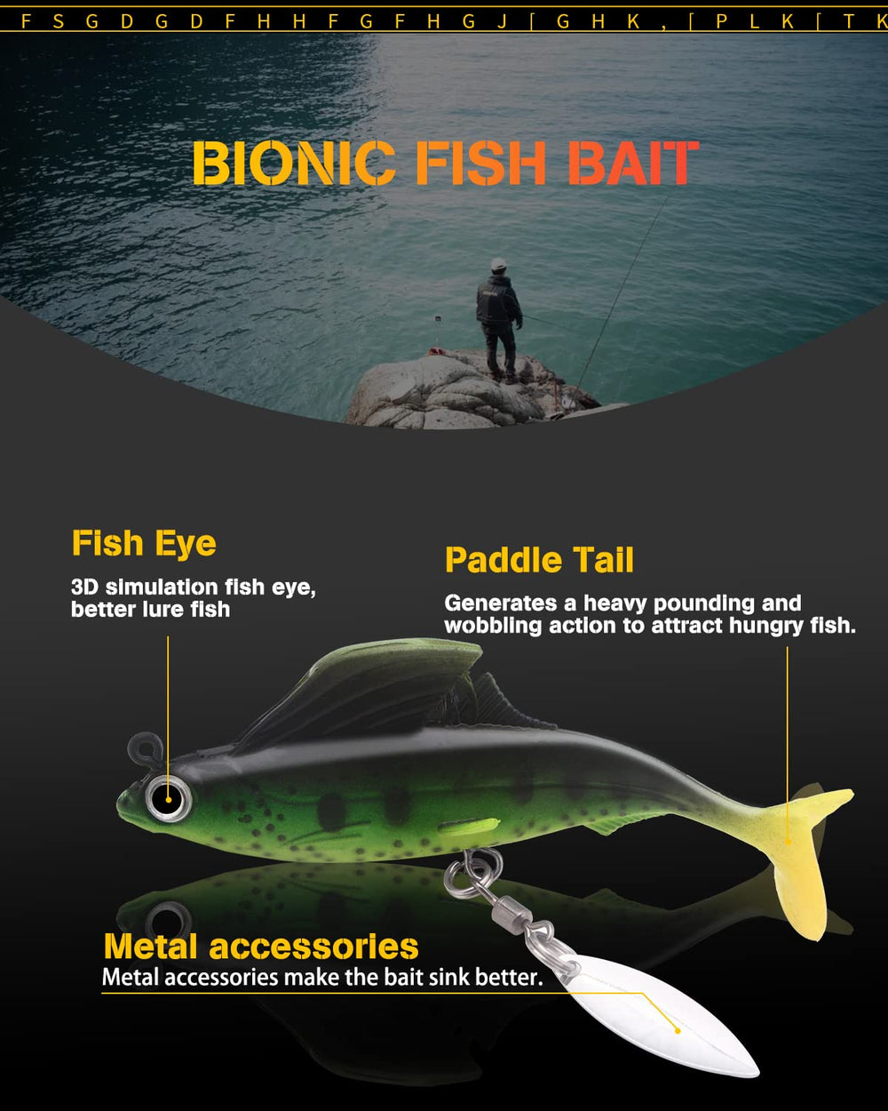 GLL 12g lure design enables long casts to deep-water spots.