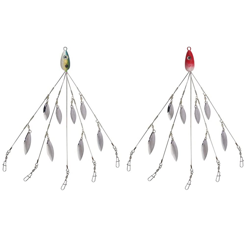 GLL swimbait hooks mounted on rig arms for quick setup