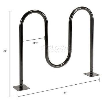 Global Industrial 41-inch Wave Bike Rack flange mount design
