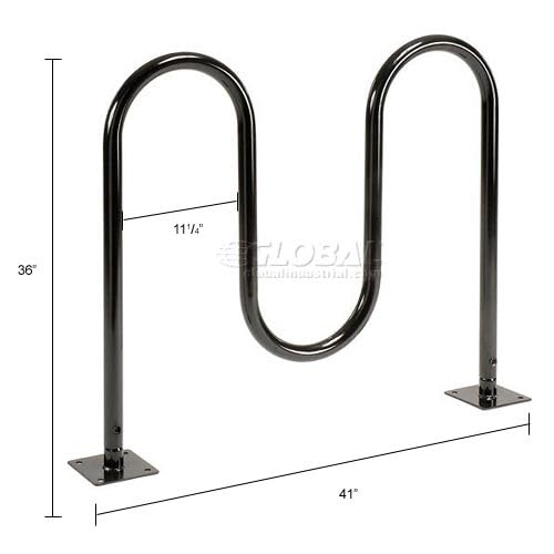 Global Industrial 41-inch Wave Bike Rack flange mount design