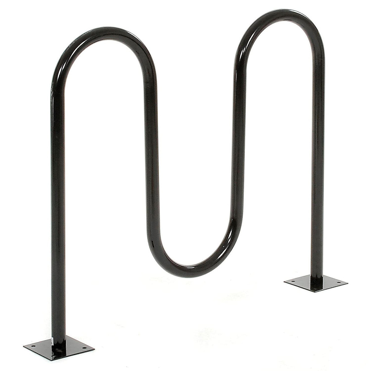 Global Industrial 41-inch Wave Bike Rack front view shows sturdy parking solution