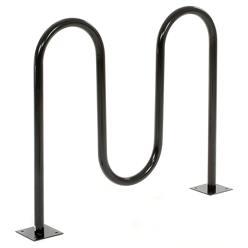 Global Industrial 41-inch Wave Bike Rack powder-coated finish resists wear