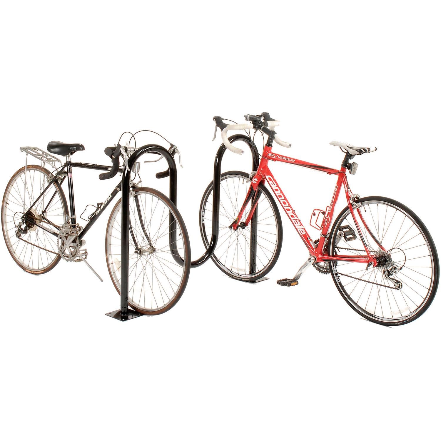 Global Industrial 41-inch Wave Bike Rack side view for efficient bike organization