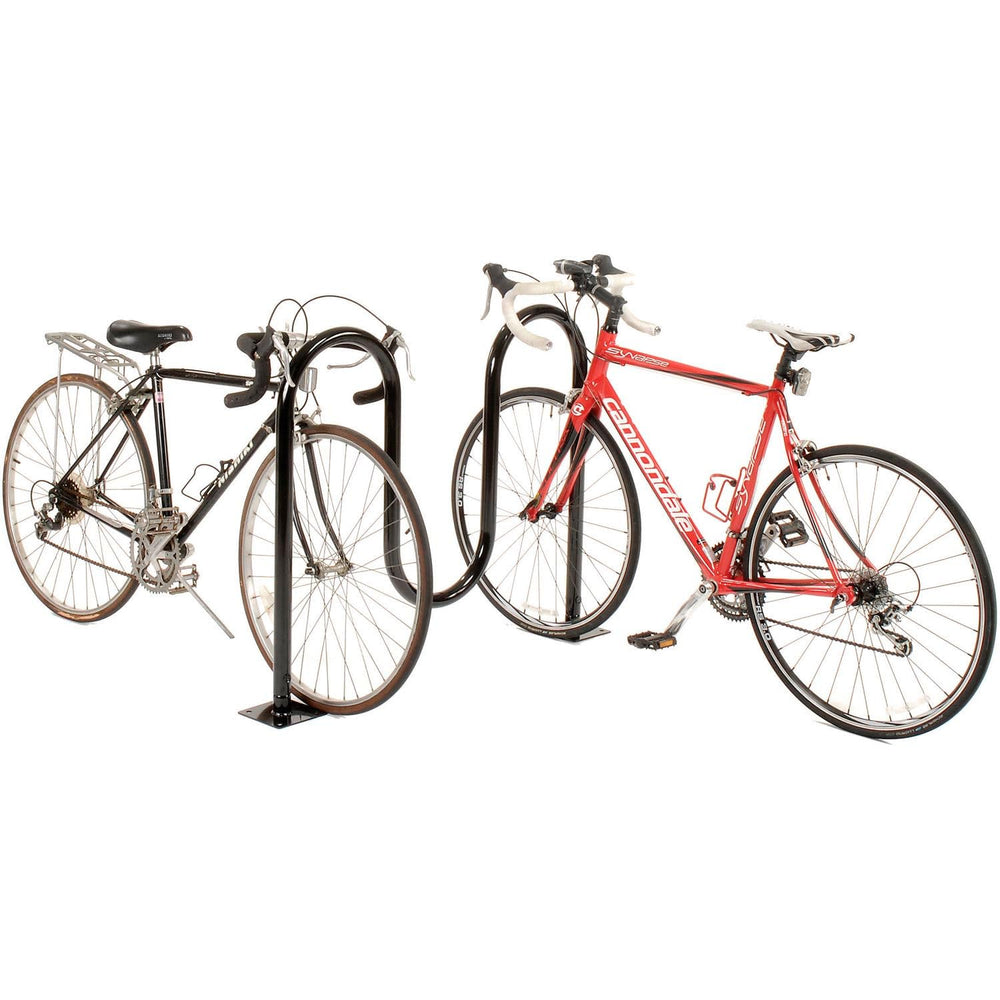 Global Industrial 41-inch Wave Bike Rack side view for efficient bike organization