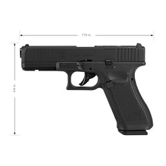 Detail of integrated accessory rail on Glock 17 Gen 5 MOS