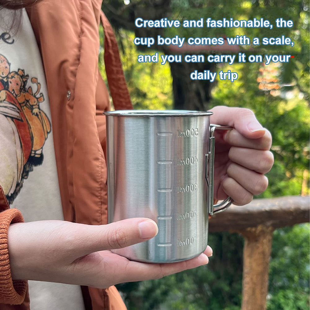 Glomora 500ml capacity camping cup ideal for coffee or tea on the trail.