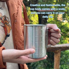 Glomora 500ml capacity camping cup ideal for coffee or tea on the trail.