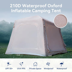 Glonerle awning extended for shade during daytime camping.
