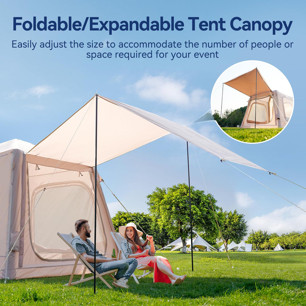 Glonerle inflatable tent interior showcasing roomy space for gear and movement.