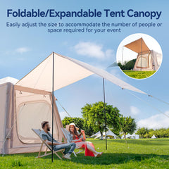 Glonerle inflatable tent interior showcasing roomy space for gear and movement.