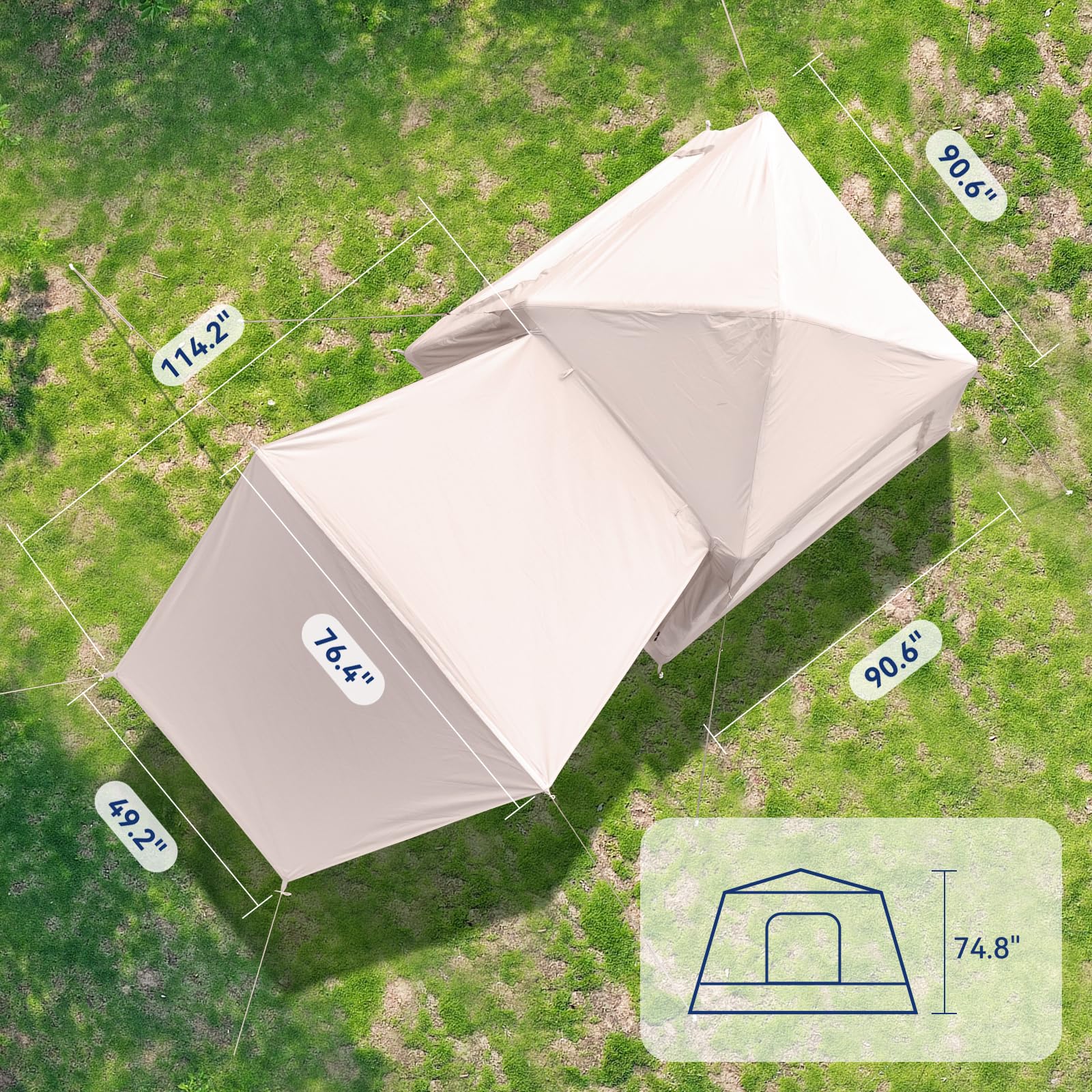 Glonerle portable storage bag keeps the tent compact.