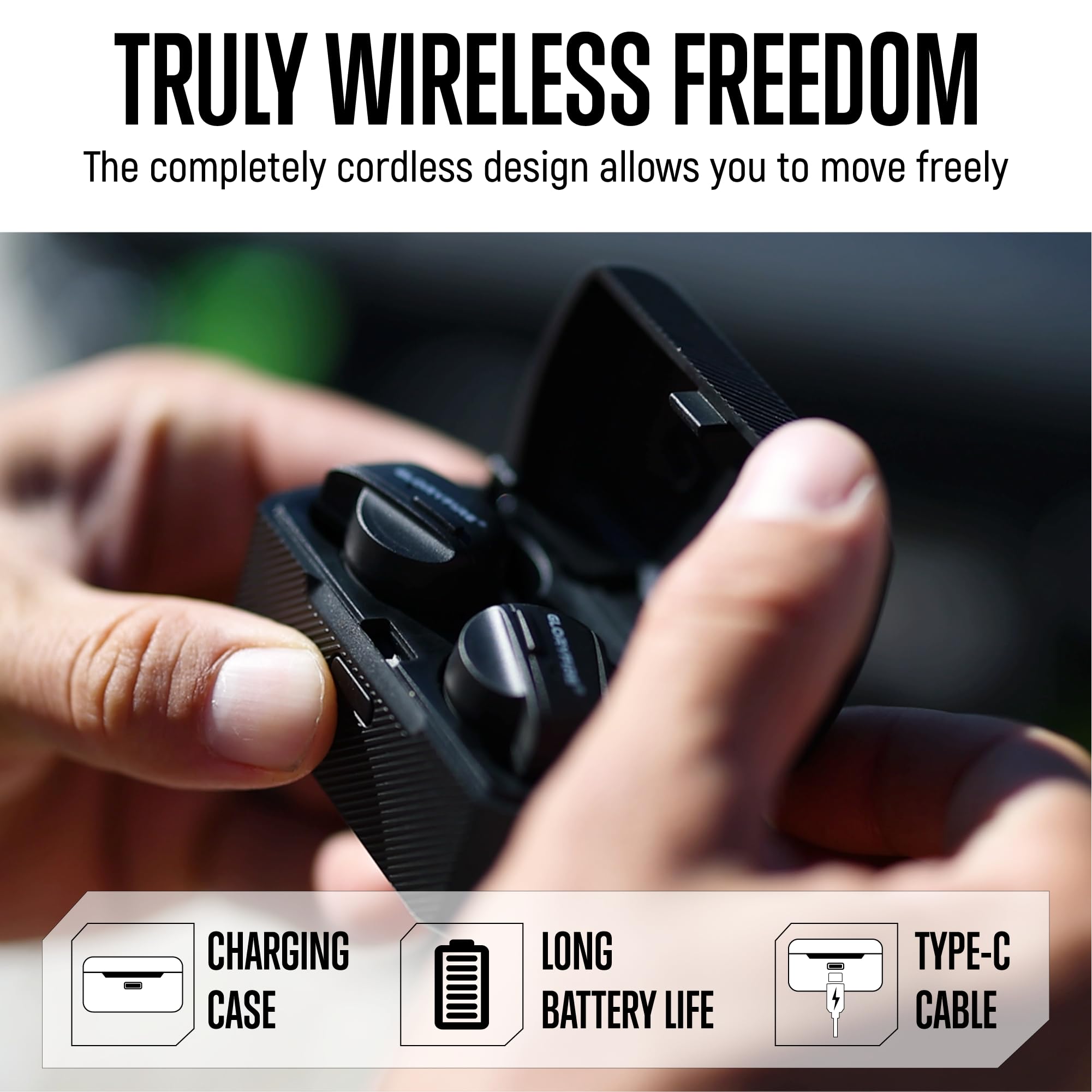 GLORYFIRE packaging highlights included accessories and care tips.