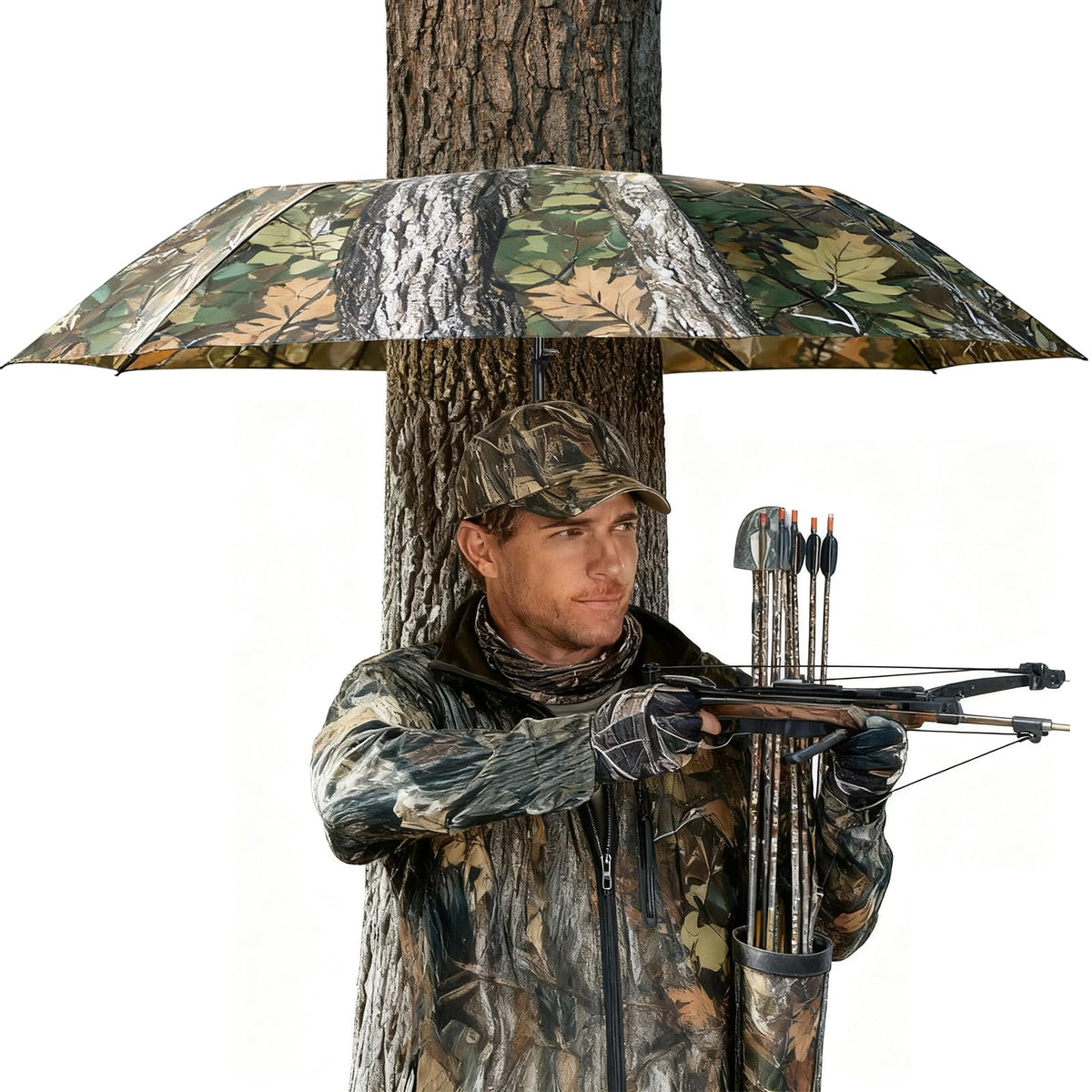 Glosaie Upgrated Tree Stand Umbrella with 57-inch canopy provides all-weather shade.