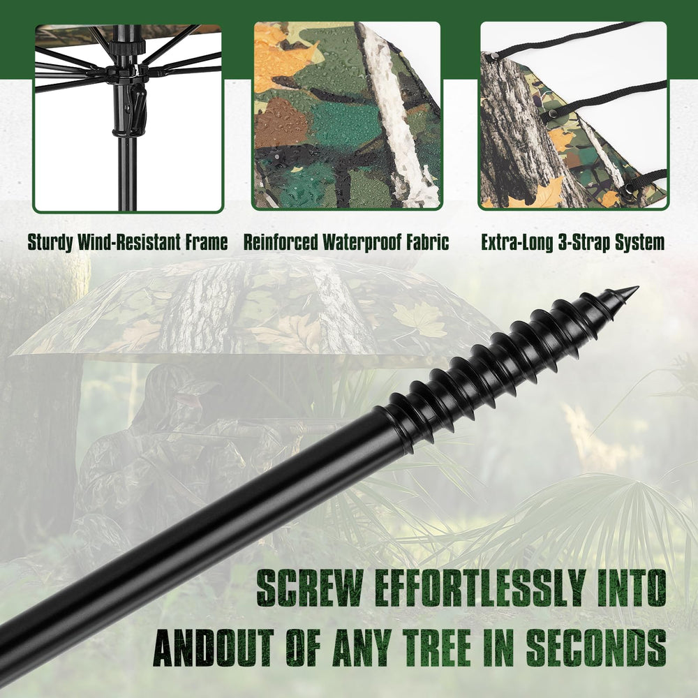 Glosaie Upgrated tree stand umbrella offers 3-step quick setup for fast deployment.