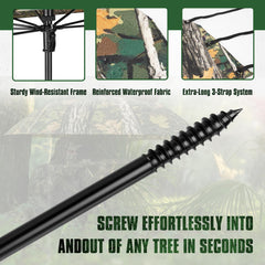 Glosaie Upgrated tree stand umbrella offers 3-step quick setup for fast deployment.