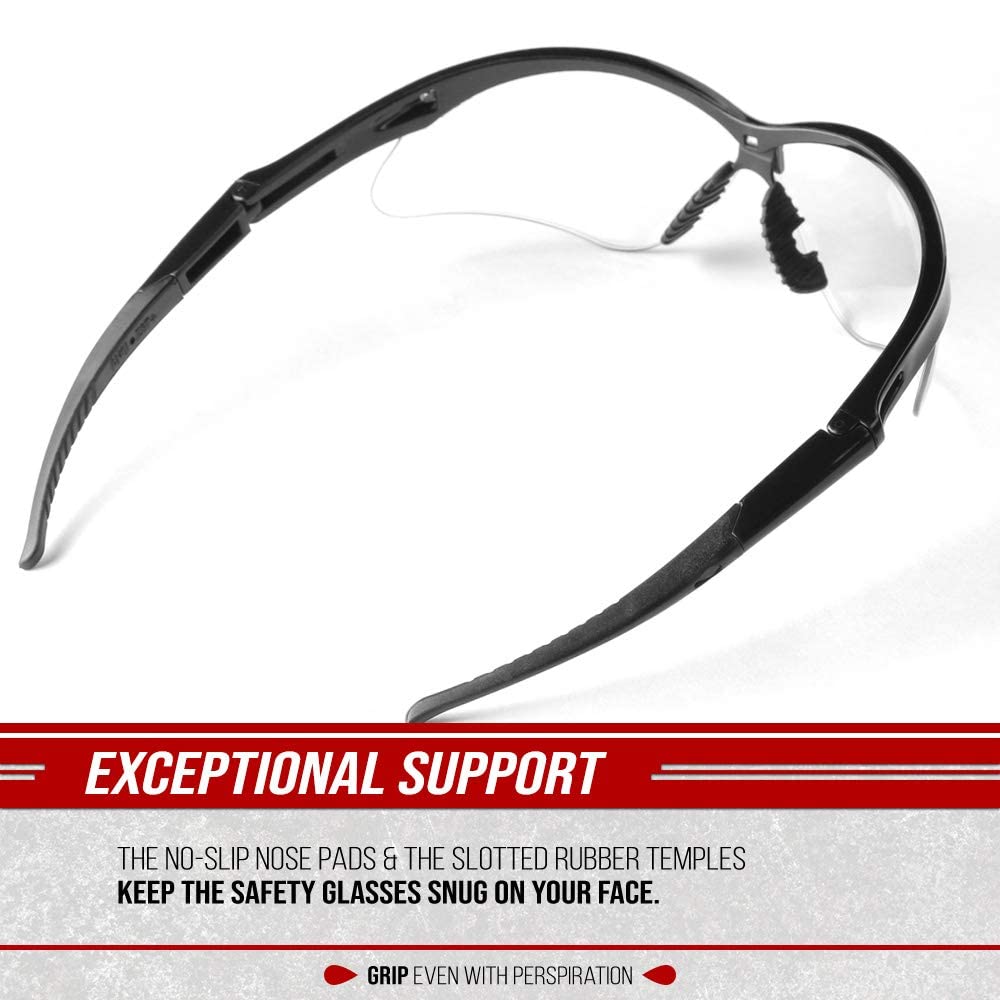 Glove Station Optic Max safety glasses meet ANSI Z87.1+ standard for reliable protection