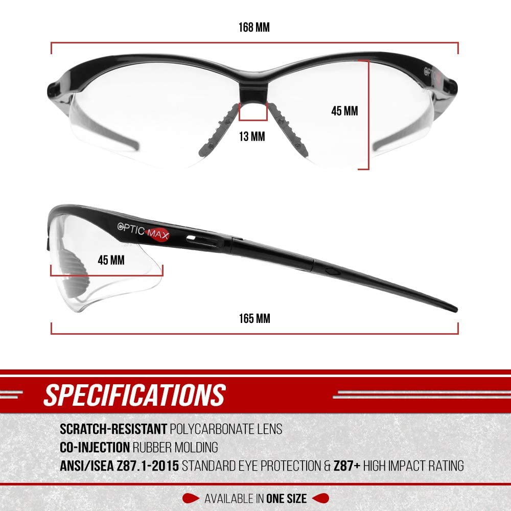 Glove Station Optic Max safety glasses ideal for shooting ranges, hunting, and construction tasks