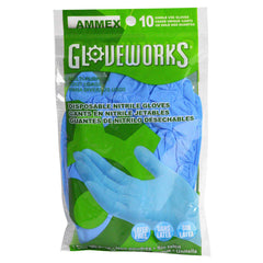 Gloveworks blue nitrile gloves with textured grip for precise handling.