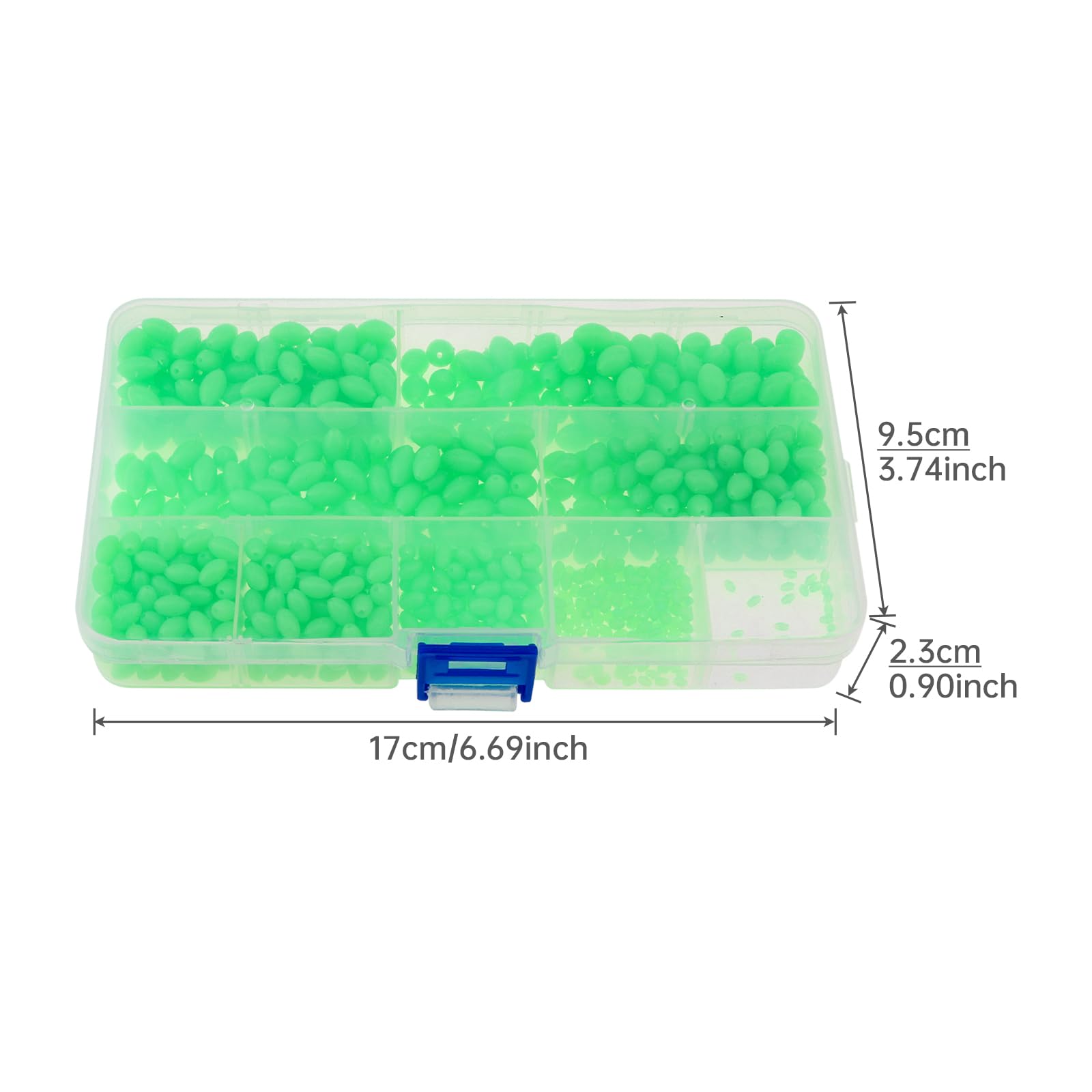 Glow beads emitting light in the dark