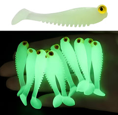 Glow-in-the-dark fishing lure, 1.97-inch silicone swimbait with 10-pack pouch - hero image