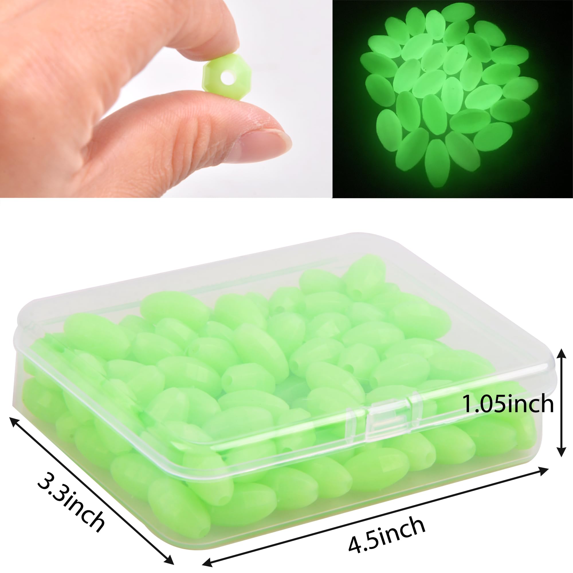 Glow Fishing Beads 120pcs white color