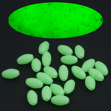Close-up of luminous oval fishing beads
