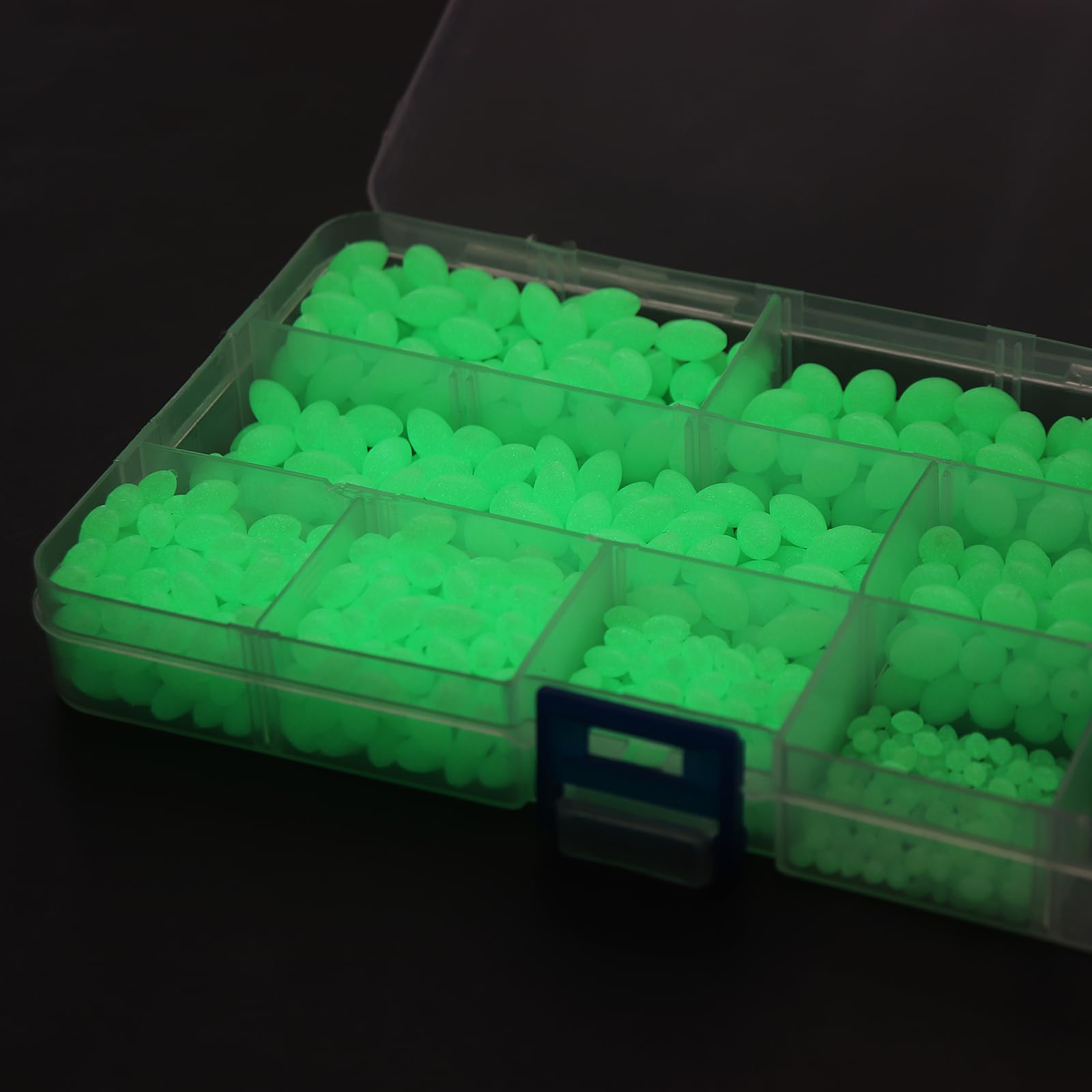 Glow-in-the-dark oval fishing beads