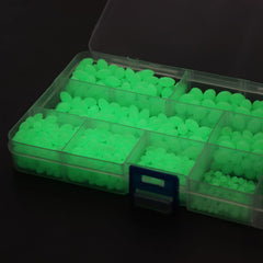 Glow-in-the-dark oval fishing beads